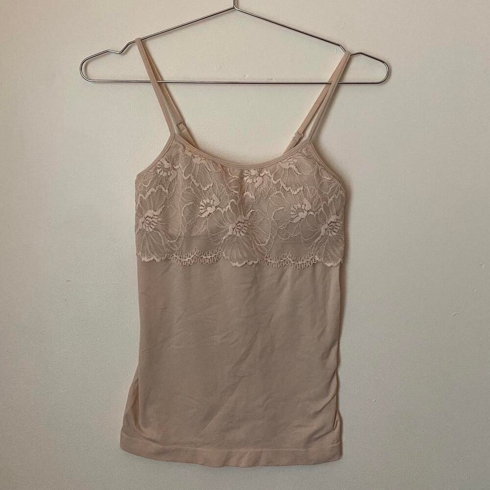 Vintage Pink Cami Lace Tank Women's Medium